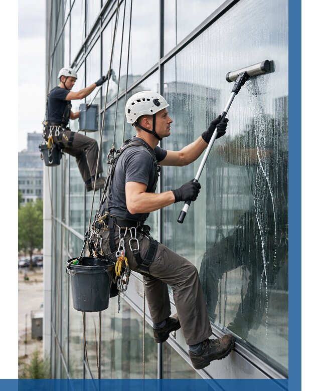 Мойка витражей альпинистами в Дагестанских Огнях от 723 р. под ключ|ВЫСОТНИК-Дгс