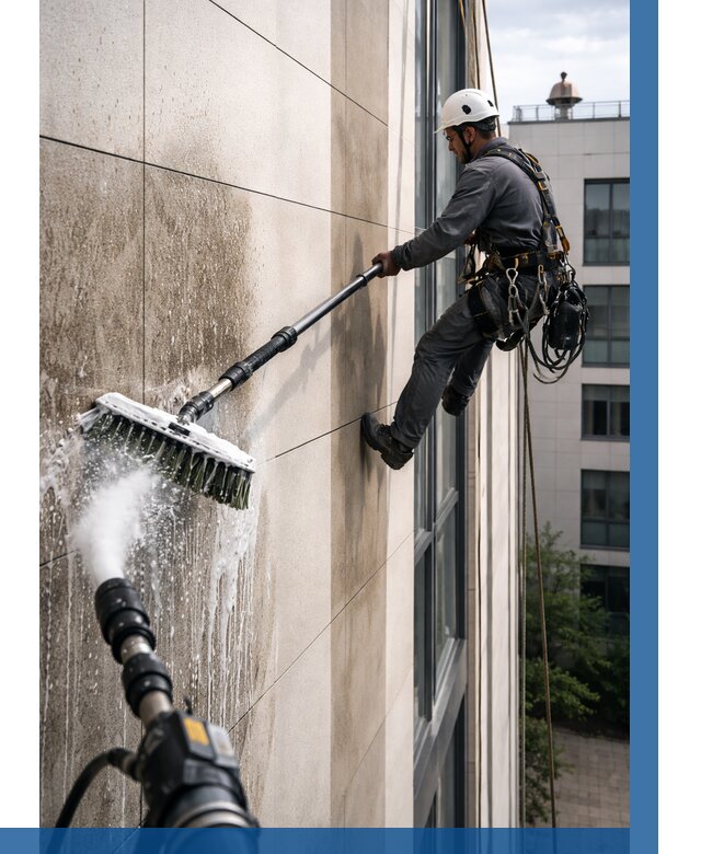 Мойка фасада из керамогранита в Дагестанских Огнях от 310 р. | ВЫСОТНИК-Дгс