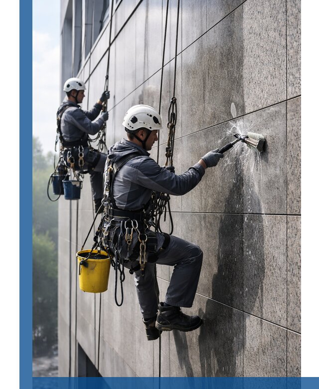 Профессиональная мойка фасада из керамогранита в Дагестанских Огнях