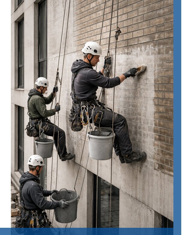 Удаление высолов с фасада в Дагестанских Огнях от 258 р. | ВЫСОТНИК-Дгс