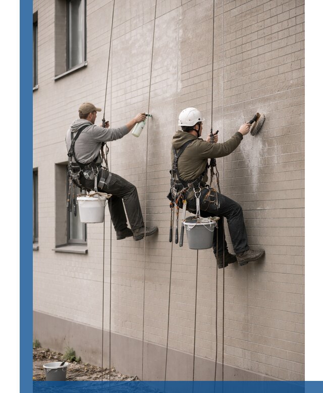 Удаление высолов с фасада зданий в Дагестанских Огнях без повреждений и следов