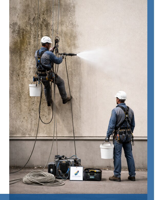 Очистка фасада от плесени в Дагестанских Огнях от 310 р. | ВЫСОТНИК-Дгс