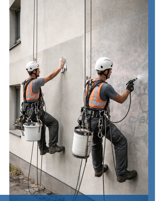 Антиграффити покрытие фасада в Дагестанских Огнях от 619 р. | ВЫСОТНИК-Дгс