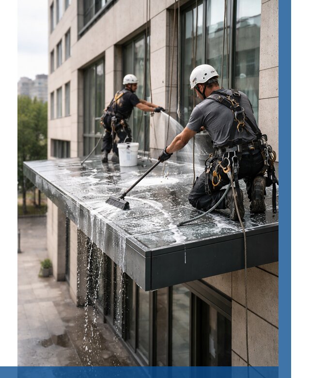 Мойка козырьков и навесов в Дагестанских Огнях от 3613 р. | ВЫСОТНИК-Дгс