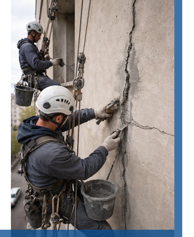 Заделка трещин на фасаде в Дагестанских Огнях от 929 р. | ВЫСОТНИК-Дгс