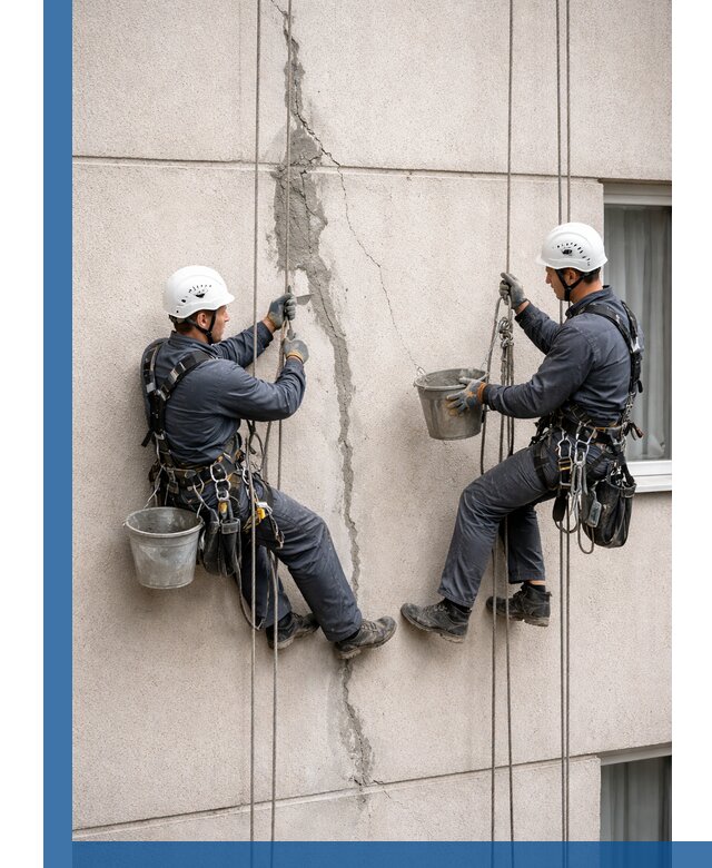 Заделка трещин на фасаде в Дагестанских Огнях с гарантийным ремонтом