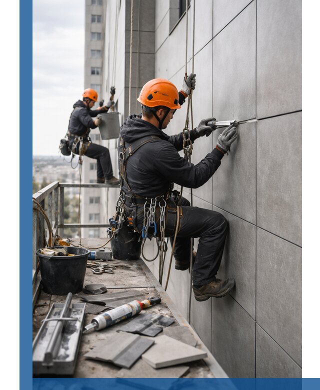 Профессиональный ремонт фасада из керамогранита в Дагестанских Огнях