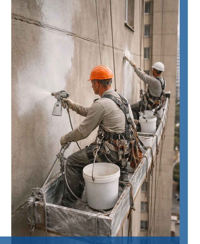 Грунтовка фасада на высоте в Дагестанских Огнях от 124 р. | ВЫСОТНИК-Дгс