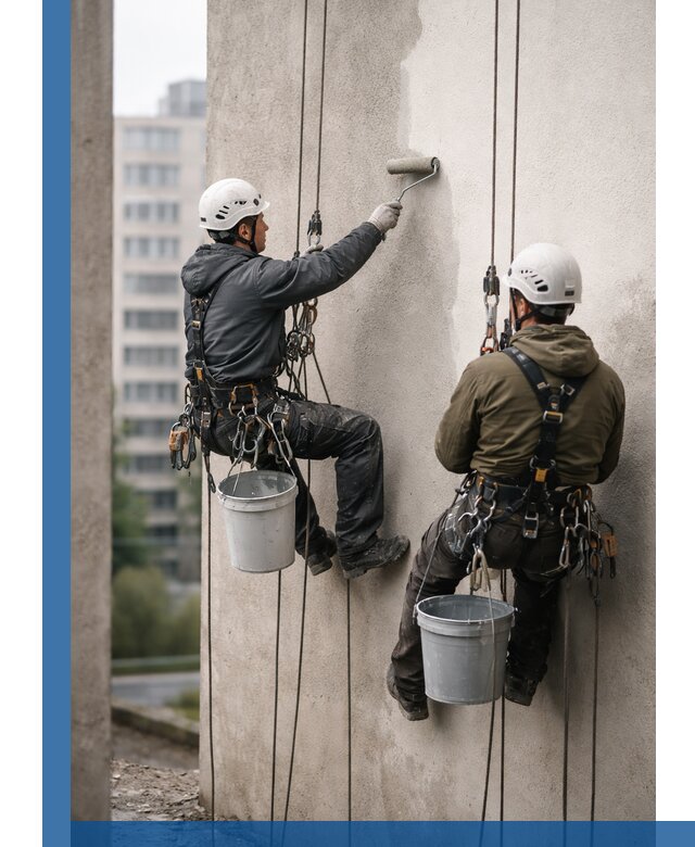 Покраска фасадов высотными альпинистами в Дагестанских Огнях с гарантией