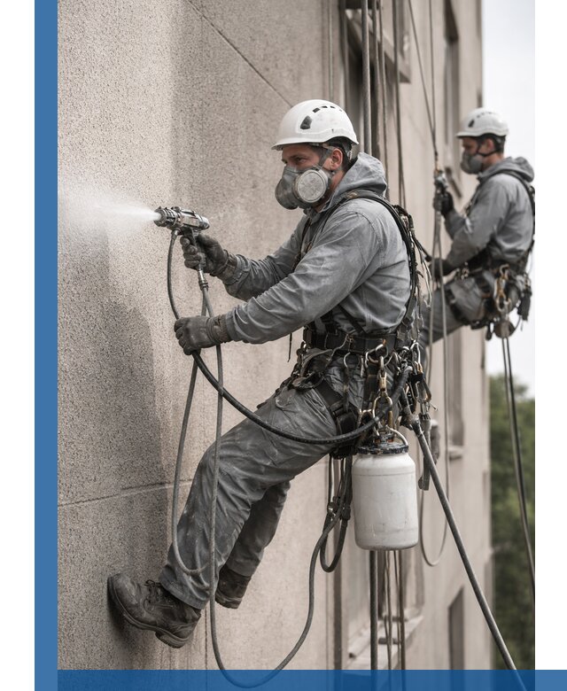 Безвоздушная покраска фасадов зданий в Дагестанских Огнях профессионально