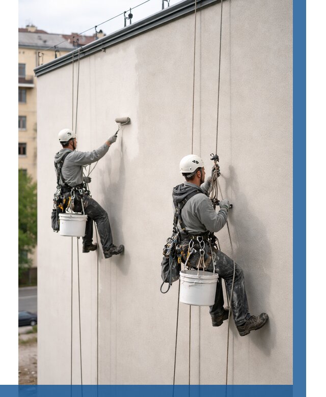 Покраска оштукатуренного фасада в Дагестанских Огнях от 330 р. | ВЫСОТНИК-Дгс