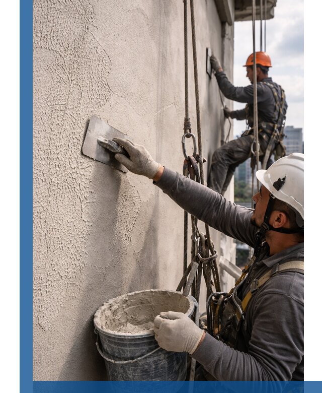 Декоративная штукатурка фасада с утеплением и защитой в Дагестанских Огнях