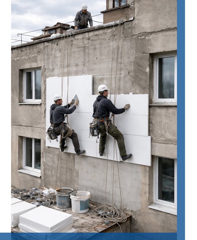 Утепление фасада пенополистиролом в Дагестанских Огнях от 1858 р. | ВЫСОТНИК-Дгс