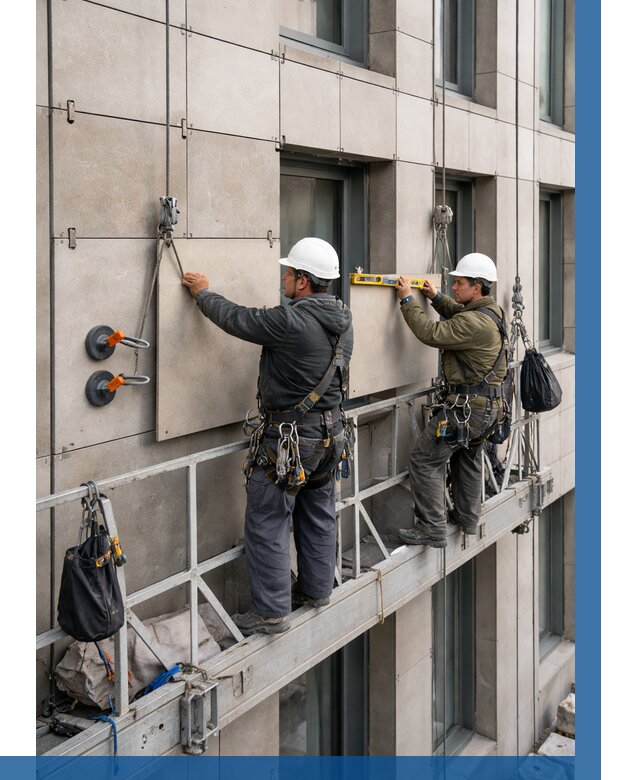 Монтаж керамогранита на фасад в Дагестанских Огнях от 2581 р. | ВЫСОТНИК-Дгс