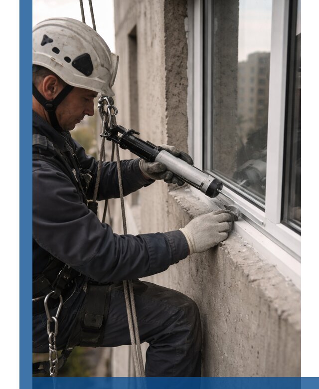 Герметизация оконных швов снаружи в Дагестанских Огнях профессионально