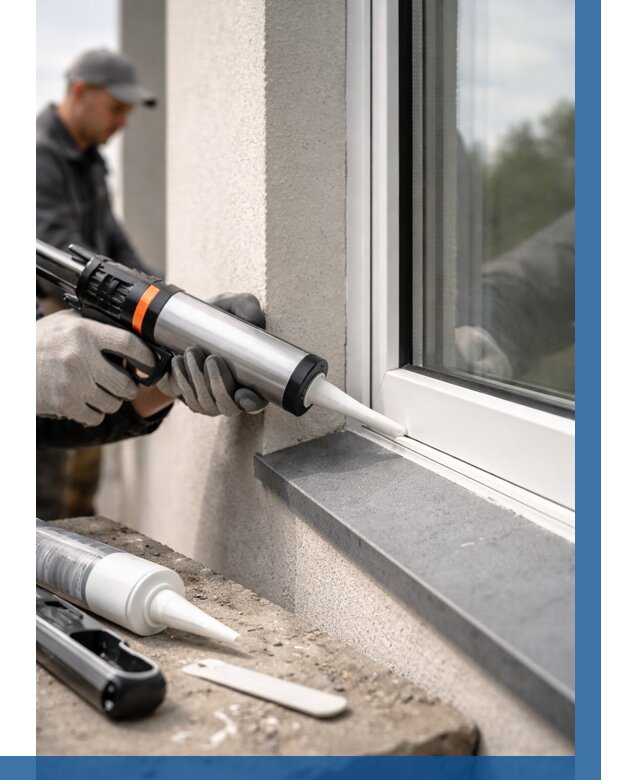 Герметизация монтажных швов окон в Дагестанских Огнях от 671 р. | ВЫСОТНИК-Дгс