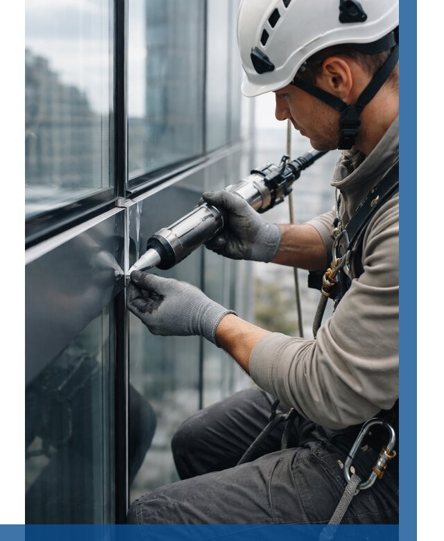 Герметизация стыков витража в Дагестанских Огнях от 1239 р. | ВЫСОТНИК-Дгс