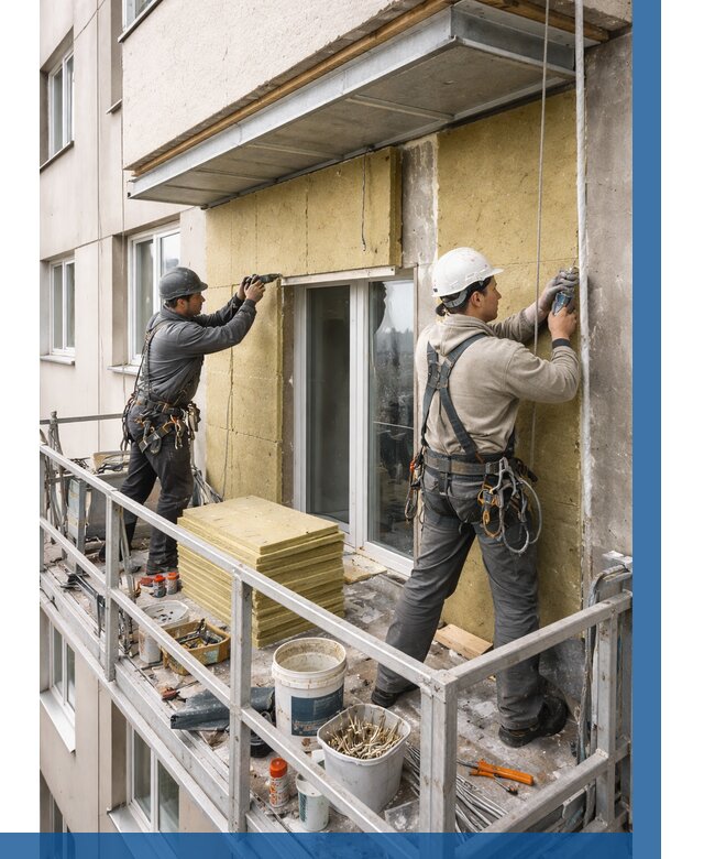 Утепление балкона снаружи в Дагестанских Огнях от 1652 р. под ключ ВЫСОТНИК-Дгс