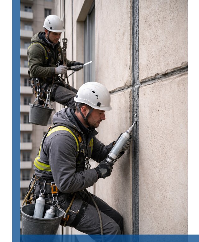 Герметизация деформационных швов фасада в Дагестанских Огнях качественно