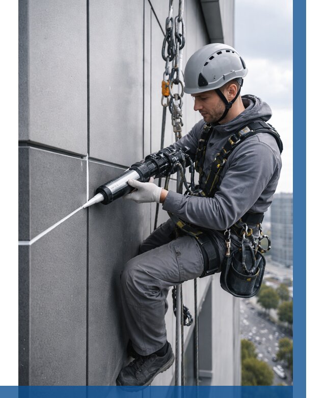 Герметизация стыков фасадных панелей в Дагестанских Огнях от 6710 р.| ВЫСОТНИК-Дгс