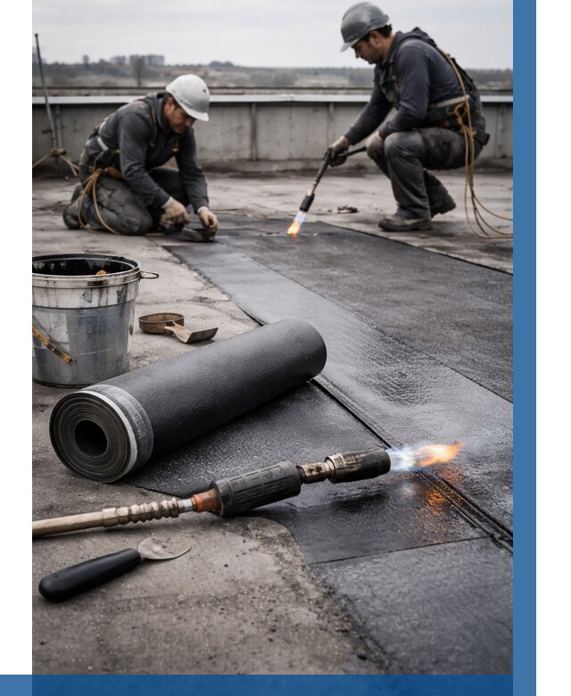 Ремонт рулонной кровли в Дагестанских Огнях от 671 р. | ВЫСОТНИК-Дгс