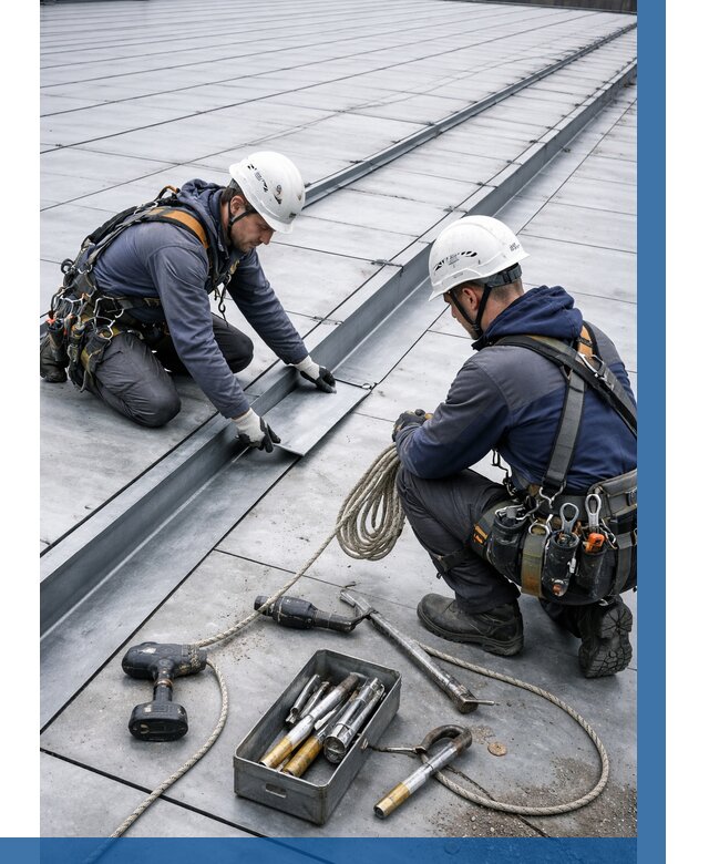 Ремонт фальцевой кровли в Дагестанских Огнях от 723 р. | ВЫСОТНИК-Дгс