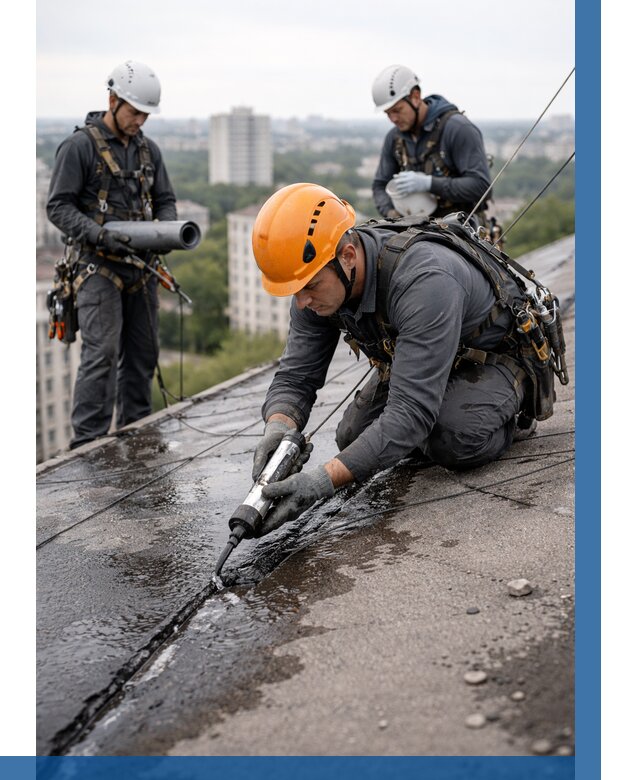 Устранение протечек кровли в Дагестанских Огнях от 12388 р. | ВЫСОТНИК-Дгс