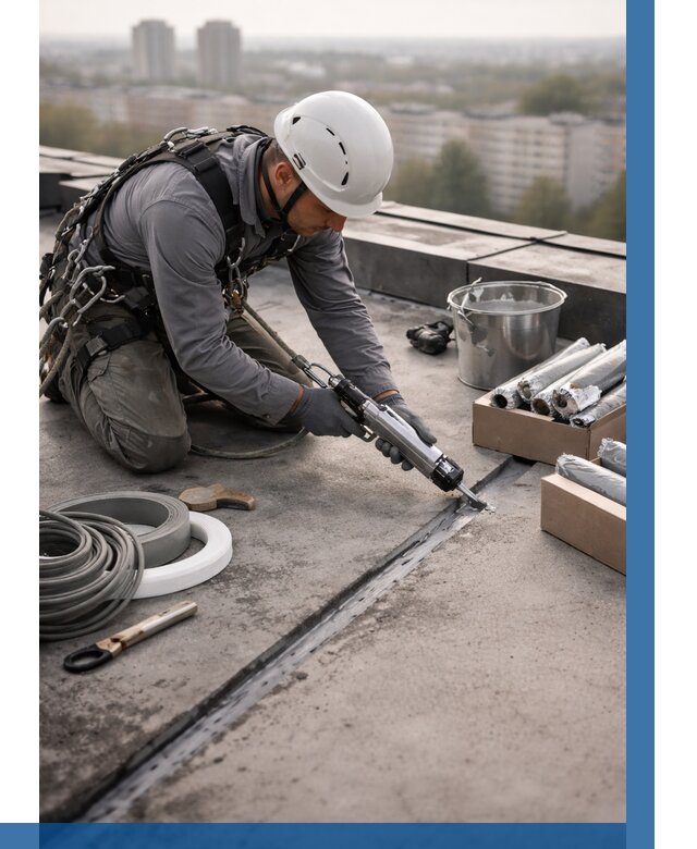 Герметизация швов кровли в Дагестанских Огнях от 465 р./м2 | ВЫСОТНИК-Дгс