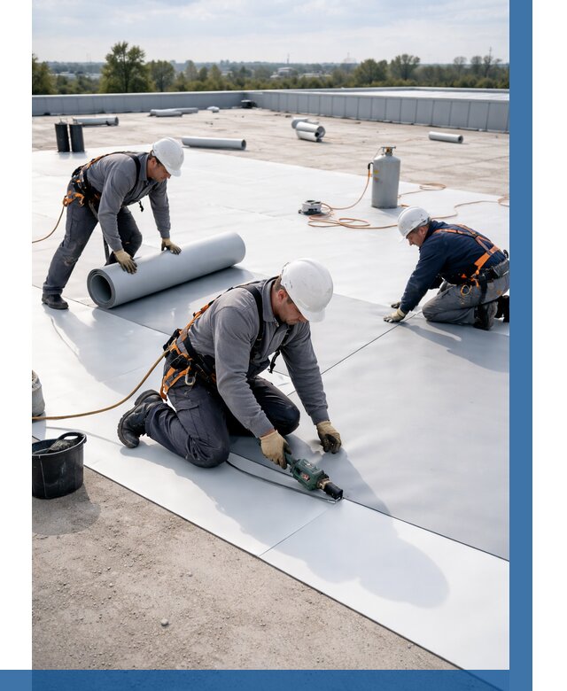 Монтаж мембранной кровли под ключ в Дагестанских Огнях от 1239 р. | ВЫСОТНИК-Дгс