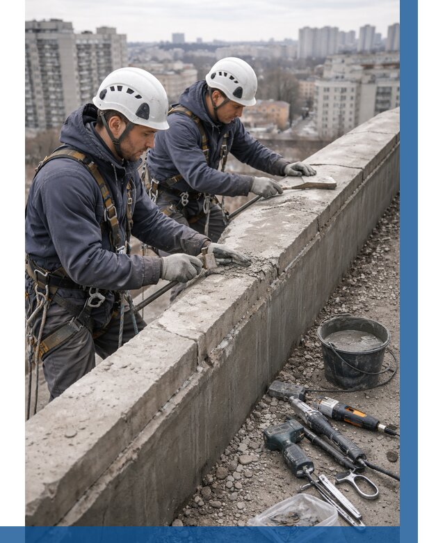 Ремонт парапета на кровле в Дагестанских Огнях от 1548 р. | ВЫСОТНИК-Дгс