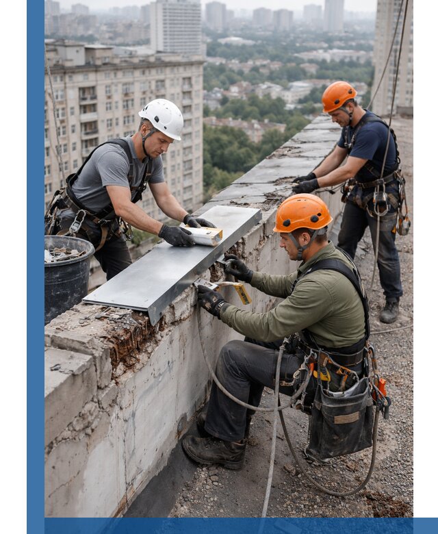 Ремонт парапета на кровле в Дагестанских Огнях, высотные работы с гарантией