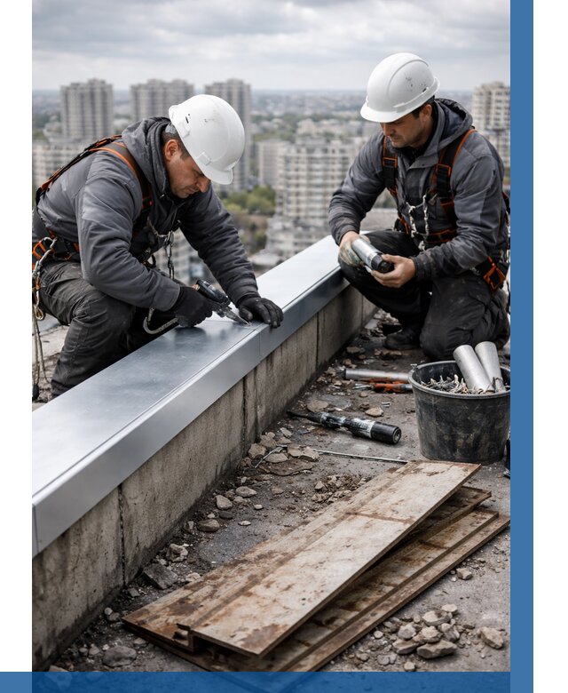 Замена парапетных крышек под ключ в Дагестанских Огнях от 1239 р. | ВЫСОТНИК-Дгс