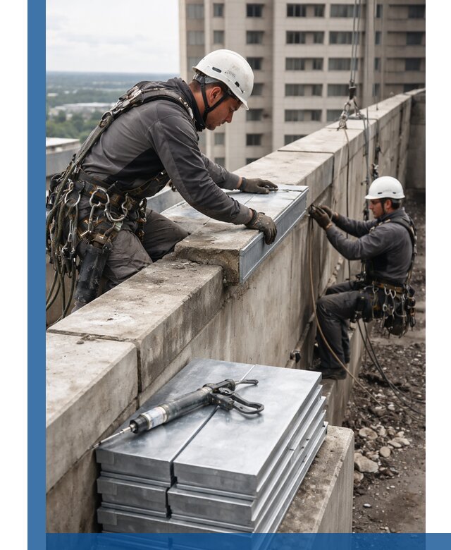Замена парапетных крышек и установка новых в Дагестанских Огнях