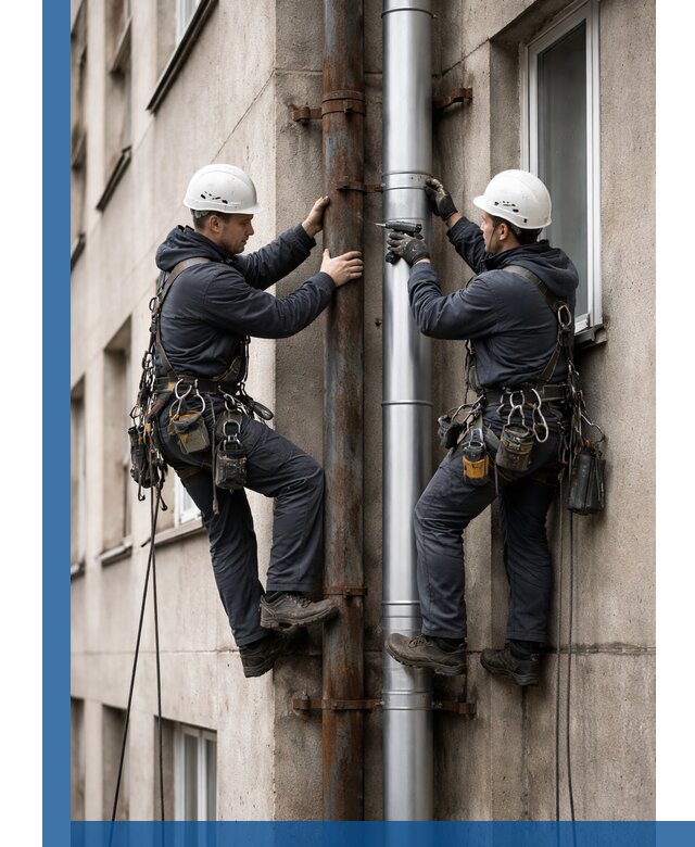 Замена водосточных труб в Дагестанских Огнях: монтаж и демонтаж под ключ