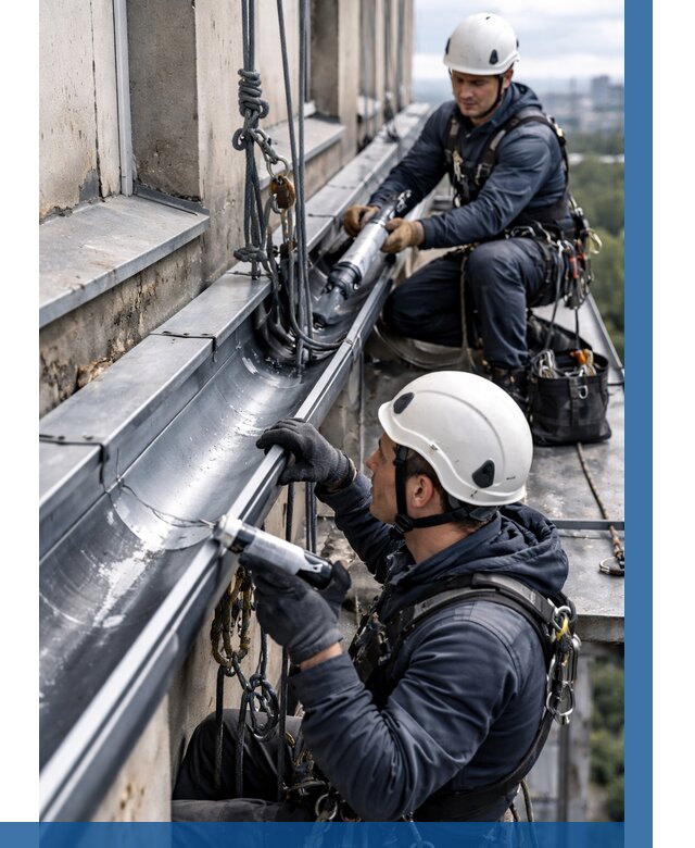 Ремонт водосточных желобов в Дагестанских Огнях от 6710 р. | ВЫСОТНИК-Дгс