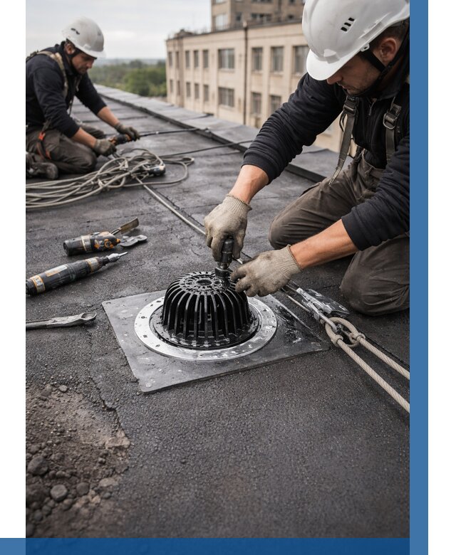 Установка водосточных воронок в Дагестанских Огнях цена от 3613 р. | ВЫСОТНИК-Дгс