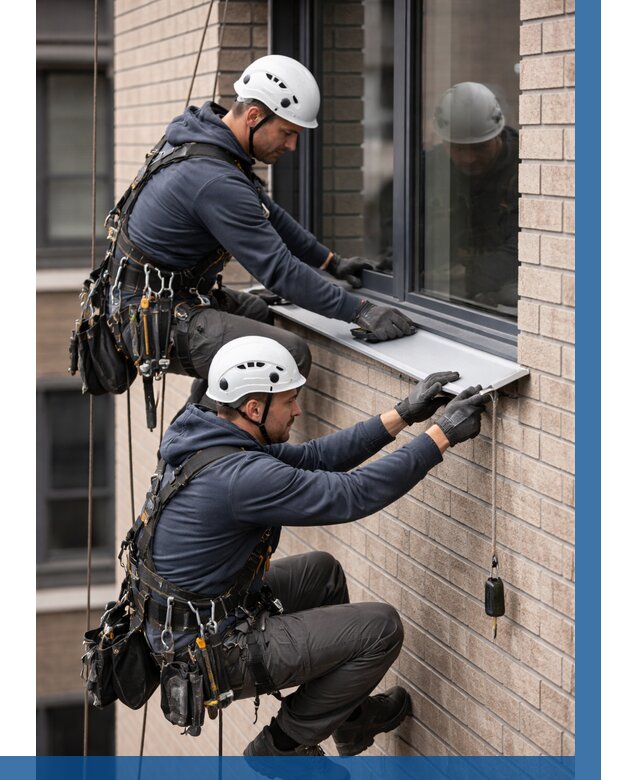 Монтаж оконных отливов под ключ в Дагестанских Огнях от 3613 р. | ВЫСОТНИК-Дгс