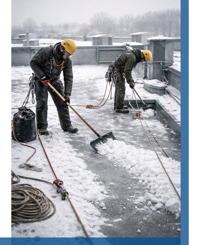 Очистка крыши от снега в Дагестанских Огнях от 7742 р. | ВЫСОТНИК-Дгс