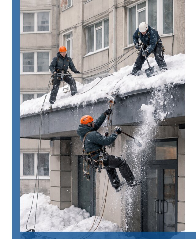 Безопасная очистка навесов от снега в Дагестанских Огнях круглогодично