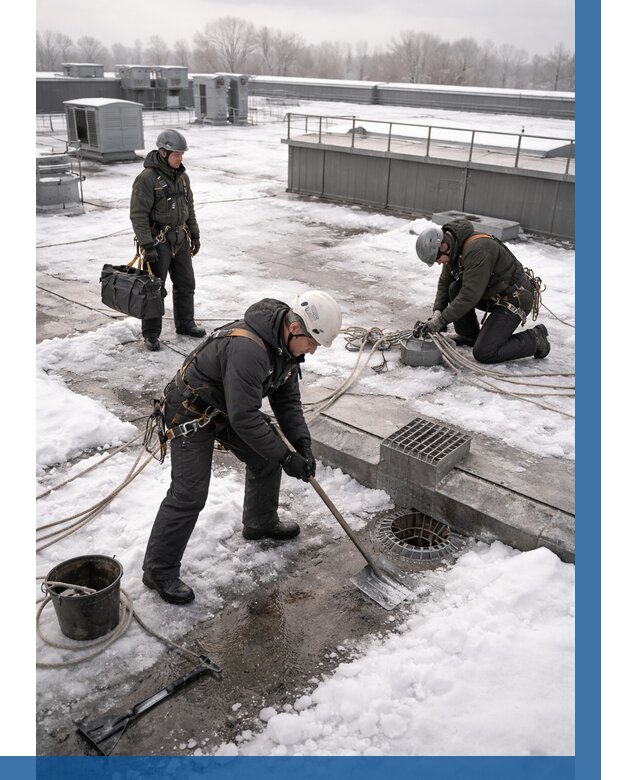 Абонентское обслуживание кровли зимой в Дагестанских Огнях от 8258 р. | ВЫСОТНИК-Дгс