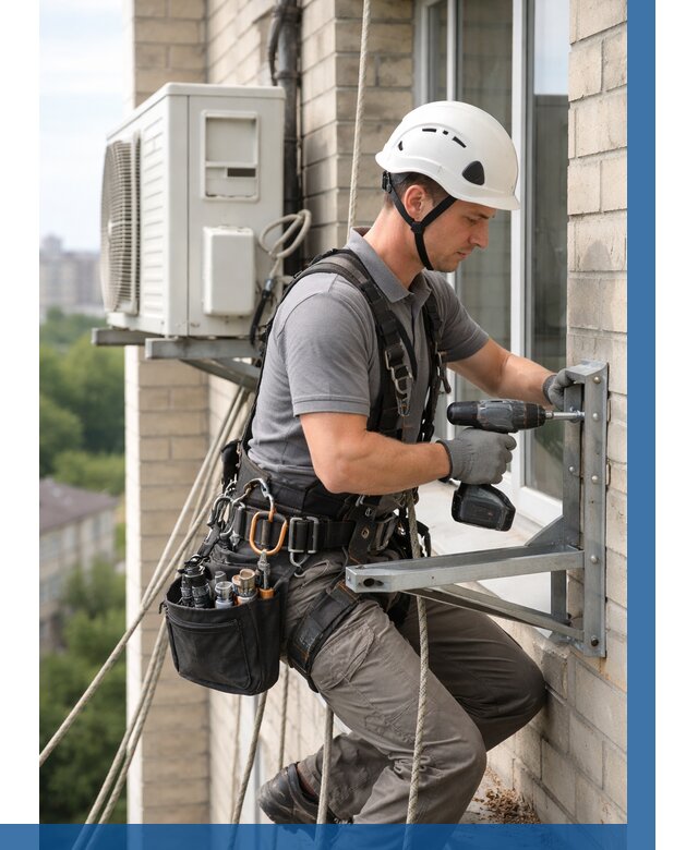 Установка кронштейнов кондиционера в Дагестанских Огнях от 3613 р. | ВЫСОТНИК-Дгс