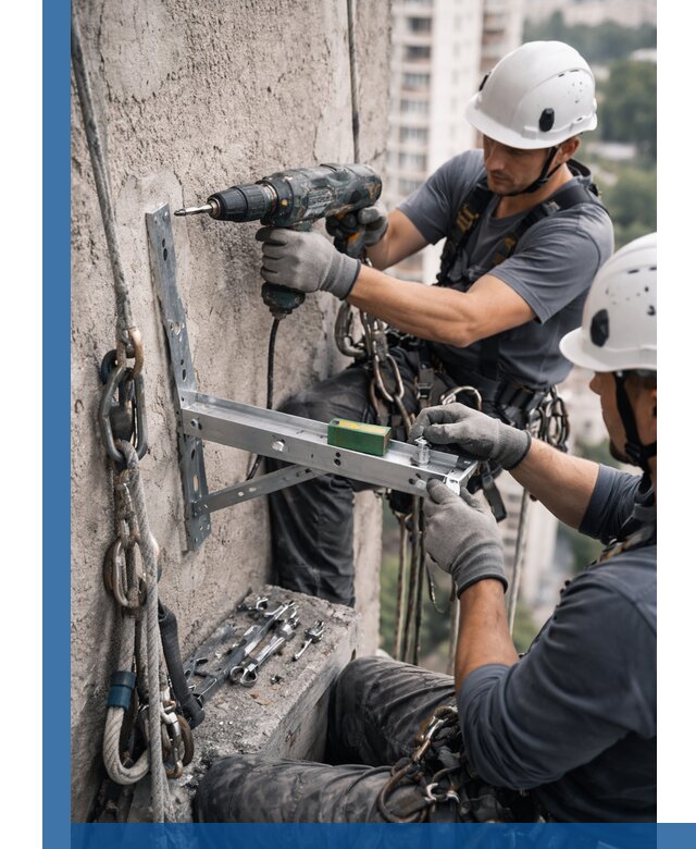 Установка кронштейнов кондиционера и крепежа в Дагестанских Огнях