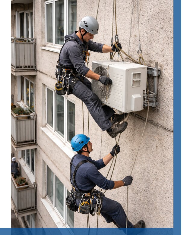 Перенос внешнего блока кондиционера в Дагестанских Огнях от 9291 р.| ВЫСОТНИК-Дгс