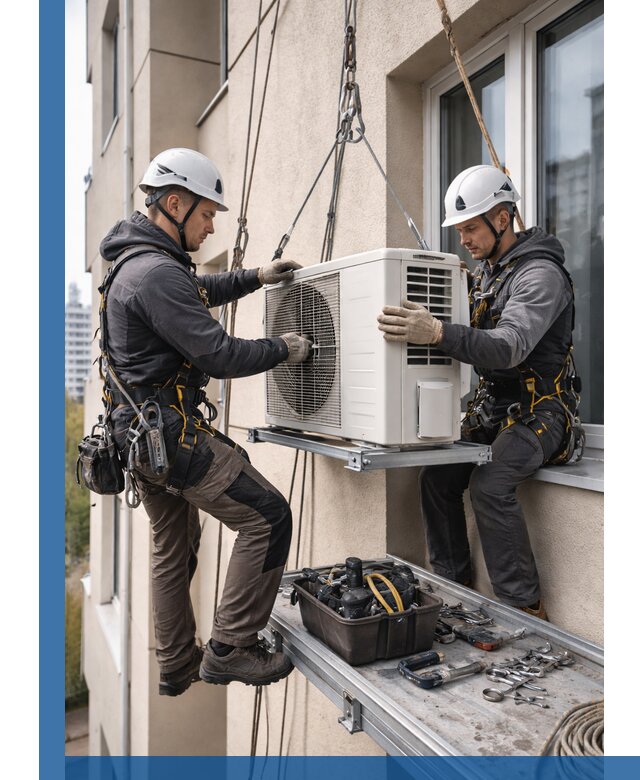 Перенос внешнего блока кондиционера в Дагестанских Огнях с монтажом и крепежом