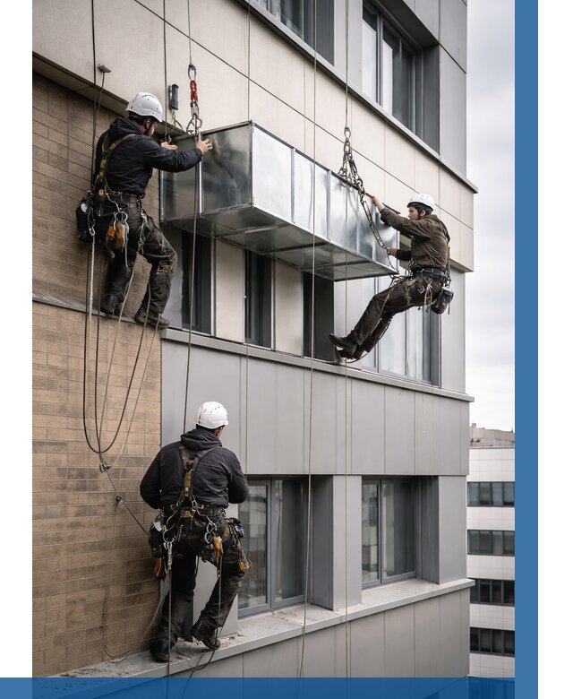 Монтаж воздуховодов на фасаде в Дагестанских Огнях от 1548 р. | ВЫСОТНИК-Дгс