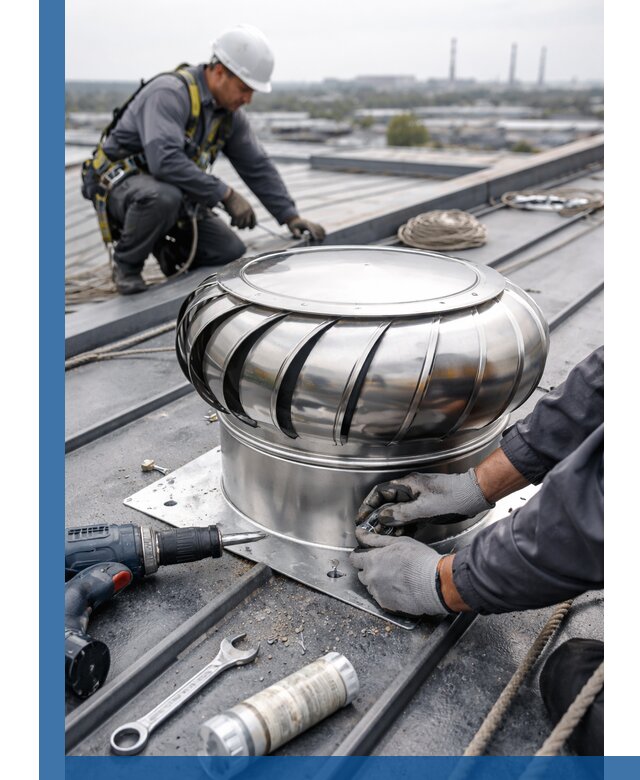 Установка дефлекторов на кровле в Дагестанских Огнях профессионально