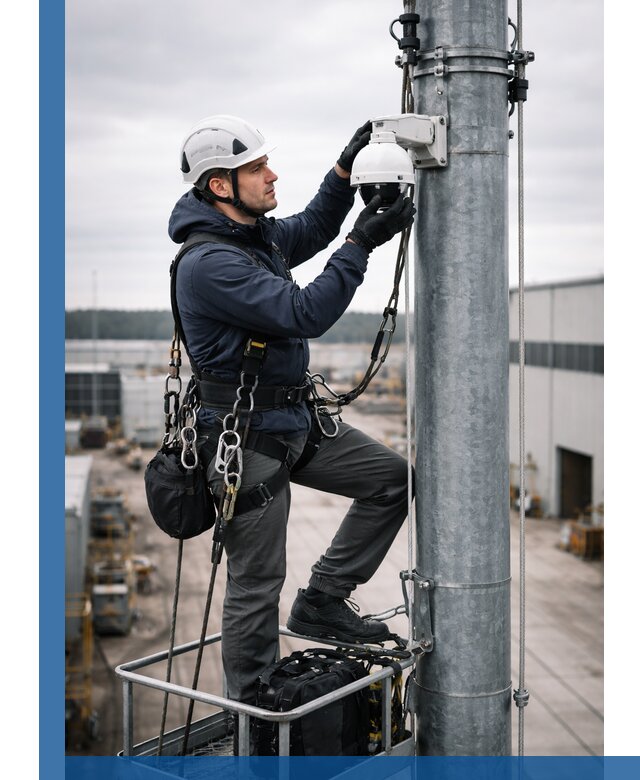 Профессиональная установка видеокамер на мачте в Дагестанских Огнях