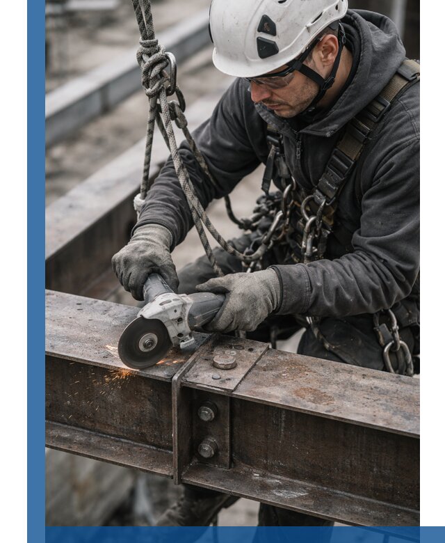 Резка металла на высоте в Дагестанских Огнях для зданий и конструкций