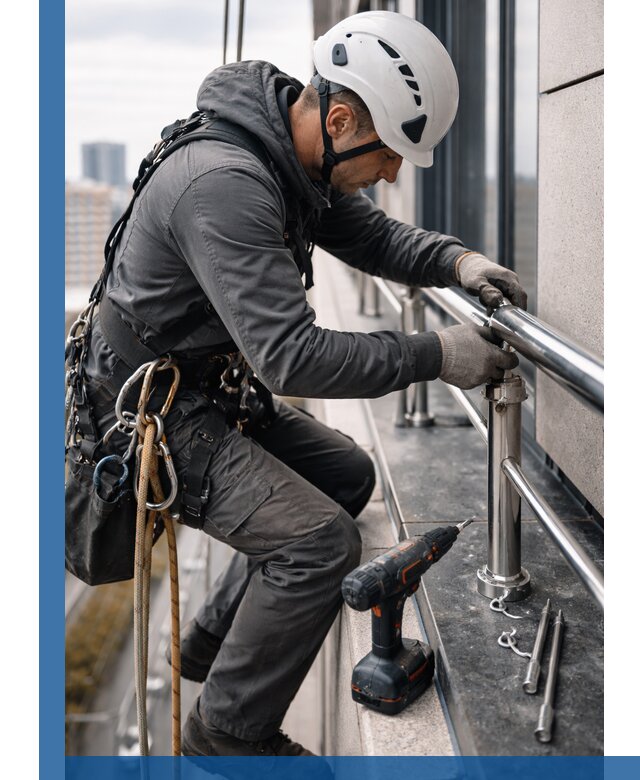 Монтаж ограждений на высоте в Дагестанских Огнях для зданий и конструкций