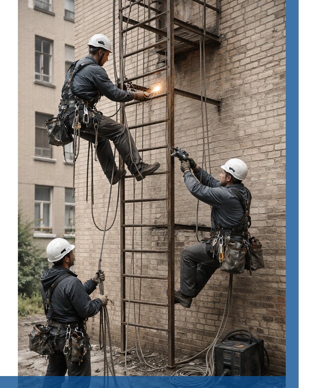 Ремонт пожарной лестницы в Дагестанских Огнях от 7742 р. | ВЫСОТНИК-Дгс